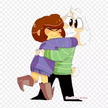 Asriel X Frisk Flowey, термопереносные наклейки с принтом, моющиеся наклейки для футболок, одежды, наклейки «сделай сам», аппликации