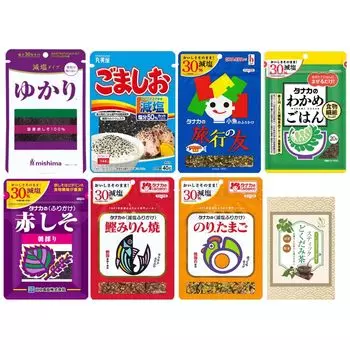 Ассорти из 7 видов фурикаке Еда Юкари Марумия Танака Еда Путешествия вакамэ красная скумбрия нори 1 палочка Докудами чай приправа с низким содержанием соли (Мисима