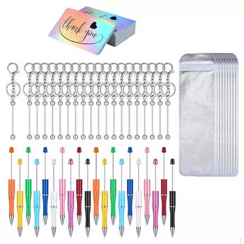 Ассорти из ручек-бусин с черными чернилами для канцелярских принадлежностей, рисования своими руками, изготовления подарков 50pcs pens