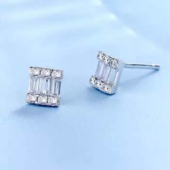 Ассорти из сережек с квадратным кристаллом для подарков девушкам, друзьям и семье