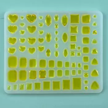 Ассорти в форме ромба, эпоксидная форма, сердце, квадратный кристалл, кулон, смоляная форма, кубики льда, силиконовая форма, DIY-ювелирный инструмент
