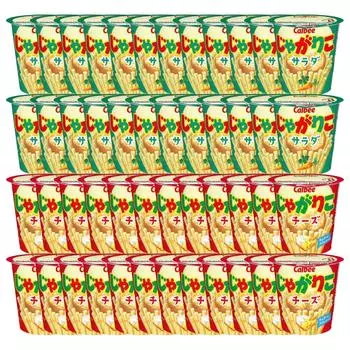Ассортимент Calbee Jagariko Коммерческое использование Купить в коробке Салат 57 г x 24 шт. Сыр 55 г x 24 шт. Всего 48 шт. Поставляется с оригинальной наклейкой Большой