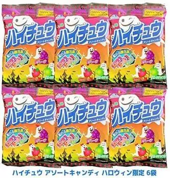Ассортимент Хэллоуин Ограниченный ассортимент Вечеринка в индивидуальной упаковке для распространения 3 вкуса Зеленая жевательная конфета Моринага Купить 1 пакетик 86 г x 6 пакетиков