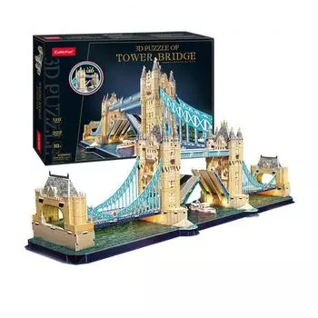 ASSYME Cubic Fan 3D Puzzle Craft Kit Не требуется клей и инструменты Tower Bridge L531h (со светодиодом)