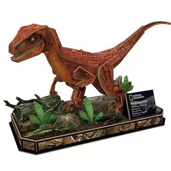 ASSYME Velociraptor Paper Craft 3D Puzzle Простая 3D-головоломка для детей, не требующая клея или инструментов
