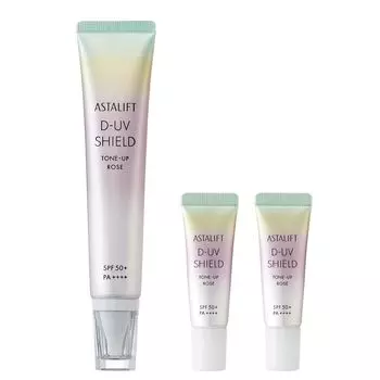 ASTALIFT UV Makeup Base Shield Tone Up 30g Store Includes 2 4g Minis (SPF50+ PA++++) D-UV Rose, (Official Exclusive) -