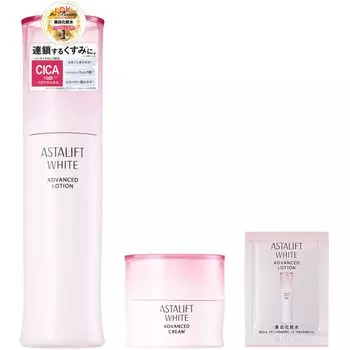 Astalift White Advanced Lotion Лосьон стоит 2 шт. Белый Advanced Cream 1 шт. В комплект входит 1 упаковка образца лосьона [Лосьон-крем] (примерно месяцев