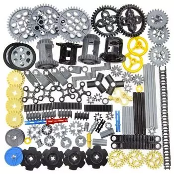 ASTEM 100 деталей + Technic Gears and Axles Lego Technic Set, Gear Rack (Шестерня-Штифт-Ось Дифференциал Новый) Набор деталей для сборки машинки (Ран