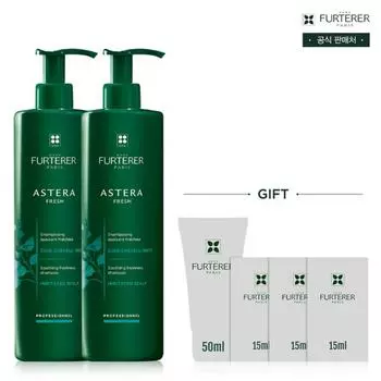 Astera Fresh Успокаивающий и охлаждающий шампунь 600 мл, дуэт, 2 шт.
