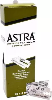 Astra Superior Platinum Double Edge бритвенные лезвия, упаковка из 100 лезвий -