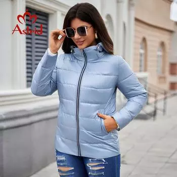 Astrid Повседневная женская парка осень-зима большого размера женская одежда утепленная женская стеганая куртка с капюшоном новинка в категории пальто AM-10368 L синий