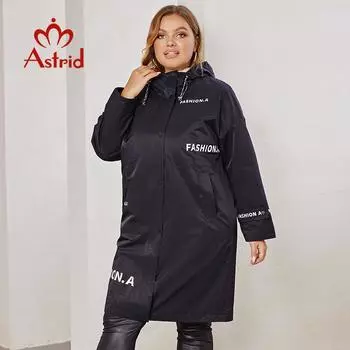 Astrid Женский плащ, женская куртка больших размеров, длинная ветровка с принтом, модное пальто, женская верхняя одежда, весна 2024, DS-10143