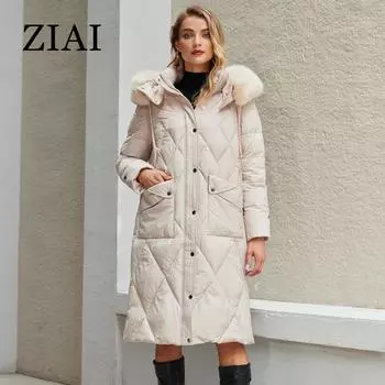 Astrid зимняя женская парка большой меховой воротник капюшон пояс толстое теплое пальто длинный пуховик стеганое пальто женская одежда ZR-30220 S бежевый