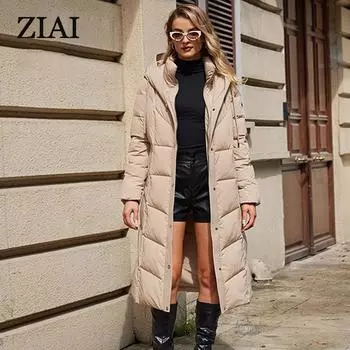 Astrid зимняя женская парка с капюшоном и поясом, толстая теплая хлопковая модная верхняя одежда, длинный пуховик, стеганое пальто, женская одежда ZR-30216 S чёрный