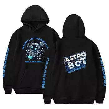 Astro Bot Anime Hoodies Autumn Long Sleeve Unisex Harajuku Pullovers Streetwear Graphic Clothes Sweatshirt XS чёрный