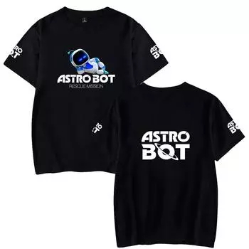 Astro Bot Printing Женская Мужская Футболка Повседневные Дышащие Футболки Смешные Свободные Футболки Футболки Уличные Футболки Большие Размеры Мужские XS белый