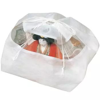 Astro Hina Doll Storage White Set of Made of Breathable Hina Storage Drawstring Dust Festival You Can See the поставляется с прозрачной оконной сумкой, 2, белый