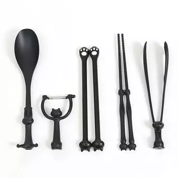 Astro Kitchen Tools Black Black Cat 6 предметов Набор из 6 предметов Сделано в Японии Кухонная утварь Кухонные принадлежности Инструменты для приготовления пищи 510-16 чёрный