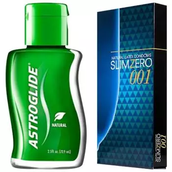 Astroglide Natural Gel Cap Контейнер + Unidus Slim Zero 001 8P, 73,9 мл, 1 набор