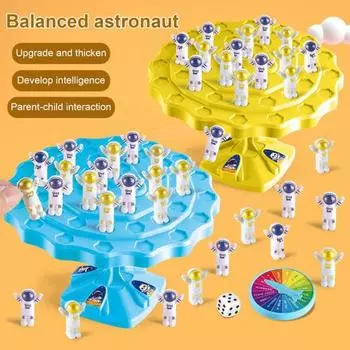 Astronaut Balance Tree Семейная настольная игра-головоломка Игрушка для балансировки астронавтов Настольная игра с 60 мини-астронавтами для детей и взрослых Семейные встречи синий