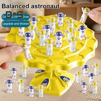 Astronaut Balance Tree Семейная настольная игра-головоломка Игрушка для балансировки астронавтов Настольная игра с 60 мини-астронавтами для детей и взрослых Семейные встречи синий