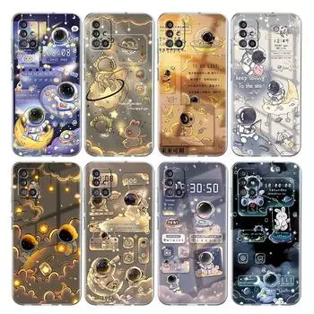 Astronaut Cartoon Clear Case For Samsung Galaxy A52 A12 A51 A32 A21s A71 A32 A22 50 A70 A31 A72 5G Phone Cover Samsung A03