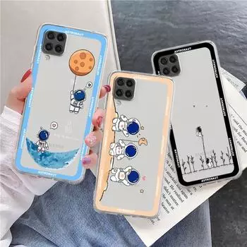 Astronaut Cute Clear Case For Samsung Galaxy A52 A12 A51 A32 A21s A71 A32 A22 50 A70 A31 A72 5G Phone Cover Samsung A71 5G