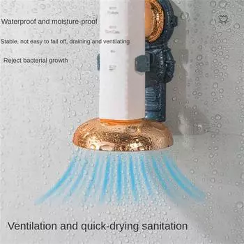 Astronaut Electric Toothbrush Holder Bathroom Couple Wall Mounted Toothbrush Holder Cup Hanging Egg Yolk Duck Toothbrush Holder синий