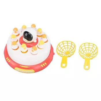 Astronaut Handheld Puzzle Game Toy with 2 Catch Baskets Interactive Battery Powered Rotating Pop Up красный