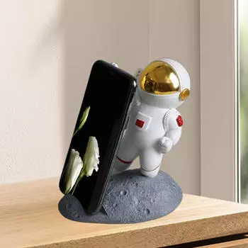 Astronaut Phone Holder Ornament Universal Multifunction Creative Resin Space Man Statuette золотой