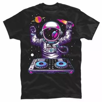 Astronaut Psychedelic Music DJ Psytrance Techno EDM Festival T-Shirt Festival Wear Clothes Graphic T Shirts S бежевый