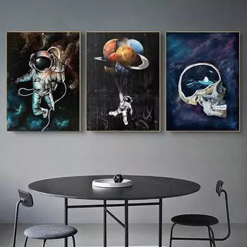 Астронавт, космические мечты, звезды, лимит, картина маслом, художественные холсты, постеры, настенные художественные картинки для гостиной и принты, домашний декор 21*30cm