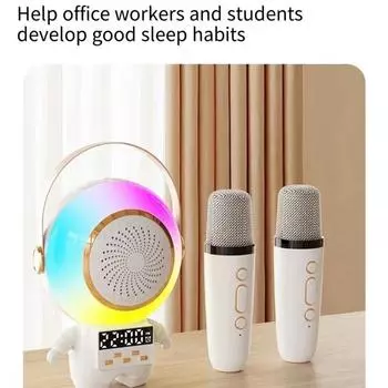 Астронавты, астронавты, Bluetooth-колонки, беспроводное караоке, разноцветные огни, сабвуферы, настольные микрофоны, роботизированные колонки