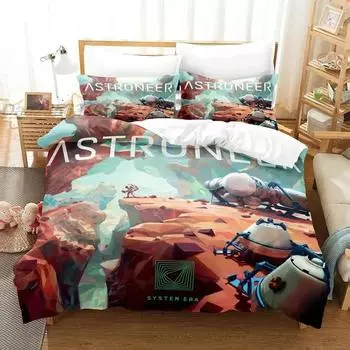 Astroneer Bedding Set Single Twin Full Queen King Size Bed Set Adult Kid Bedroom Duvet cover Sets 3D Print Game bed sheet set 70x133cm 2pcs