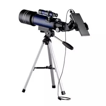 Астрономический телескоп WR852-3 16x/66x70 High Definition High Times со штативом, зажимом для крепления телефона и лунным фильтром темно-синий