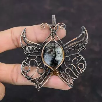Astrophyllite Pendant Copper Wire Wrapped Gemstone Pendant Unique Copper Jewelry Butterfly Pendant Handmade Wire Wrap Jewelry Gifts For Wife