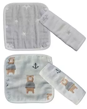 Asway STERLInG Рекомендовано специалистами по уходу за детьми Слюнявчик для переноски из марли, хлопок, набор из 4 штук, 6 слоев, 100%