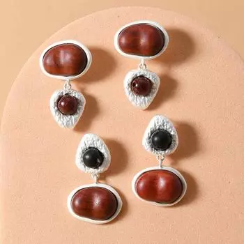 Asymmetric diamond earrings чёрный