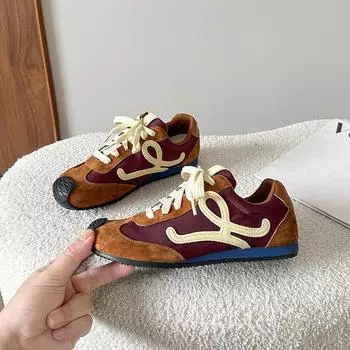 Asymmetrical large toe low-top lace-up casual Forrest Gump shoes 2025 spring and summer pink soft sole not tired feet German training shoes women 35