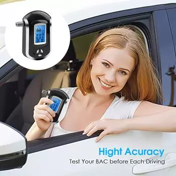 AT6000 алкотестер с 5 мундштуками профессиональный цифровой алкотестер с ЖК-дисплеем Bafometro Alcoholimetro