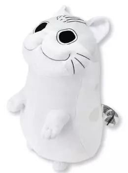 At night with the cat Kyurga BIG stuffed toy 3