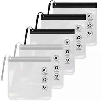 AT Product Overseas Travel Liquid Zipper Travel Pouch Black Pouch, ручная кладь, водонепроницаемая сумка, (5 шт., серый)