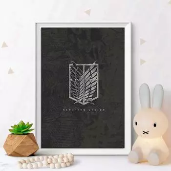 Атака на Титанов, черно-белые украшения на холсте, принты, постер, исследование, гостиная, домашний декор, фотографии для спальни, настенная художественная живопись 21*30cm