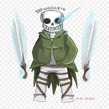 Атака на Титанов Sans Undertale Атака на Титанов Патчи для одежды Большие аниме-нашивки Теплопередающая виниловая наклейка Железо на переводных картинках для одежды