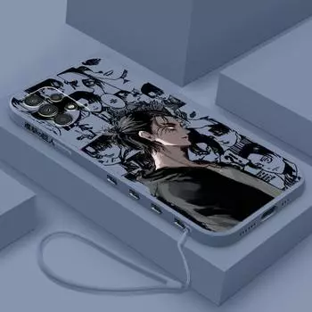 Атака Титанов аниме для Samsung A72 A54 A53 A52 A42 A34 A32 A25 A24 A23 A22 A15 A14 A13 A12, чехол для телефона с жидкой левой веревкой Samsung A54 5G