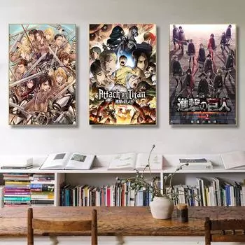 Атака Титанов, аниме, холст, постер, Леви Аллен, Микаса, семейная настенная живопись, печать, фотографии, спальня, гостиная 21cm30cm NoFrame