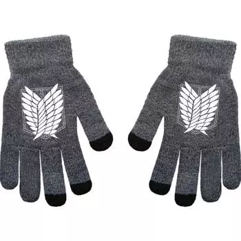 Атака титанов Капитан Леви Аллен Аниме Онлайн игра Периферийные перчатки Серые с закрытыми пальцами Осень и зима Защита от тепла и холода One Size