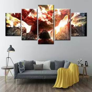 Атака Титанов плакат японского аниме коллекция фанатов холст картина домашняя комната Настенный декор рамка подарок 20x35 20x45 20x55cm