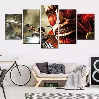 Атака Титанов, постеры и принты, классические японские аниме, холст, картина, настенные художественные фотографии для гостиной, домашний декор 20x35 20x45 20x55cm