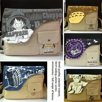 Атака титанов Sword Art Pirates Холщовая сумка через плечо Ninja Anime Backpack Black Butler Black Butler, Canvas shoulder bag